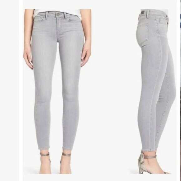 Paige Jeans Womens 26 Green Vintage Faded Gravel Denim Verdugo Mid Rise Ankle - Picture 4 of 12